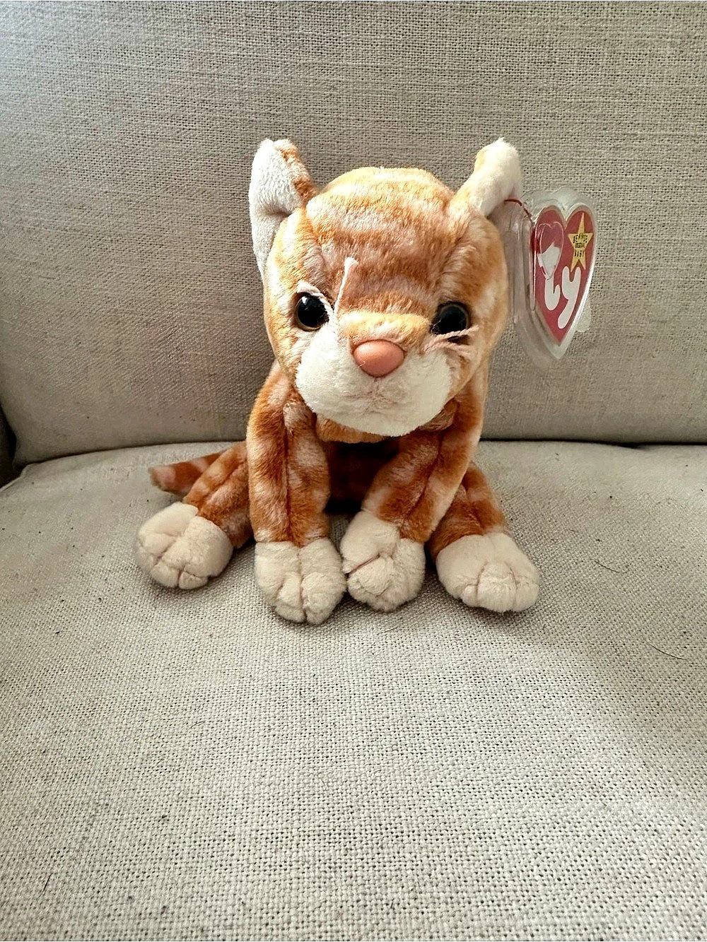 Ty Amber the Cat Orange & White Striped Cat Plush